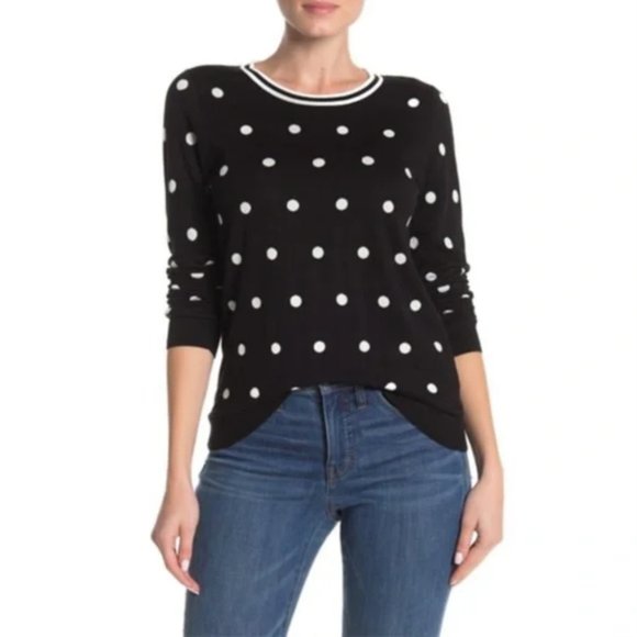 J. Crew Polka Dot Crew Neck Pullover Sweater Size XXS - Picture 1 of 7